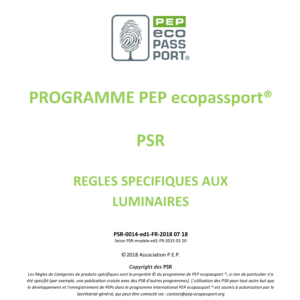 PEP Ecopassport - PSR Luminaires